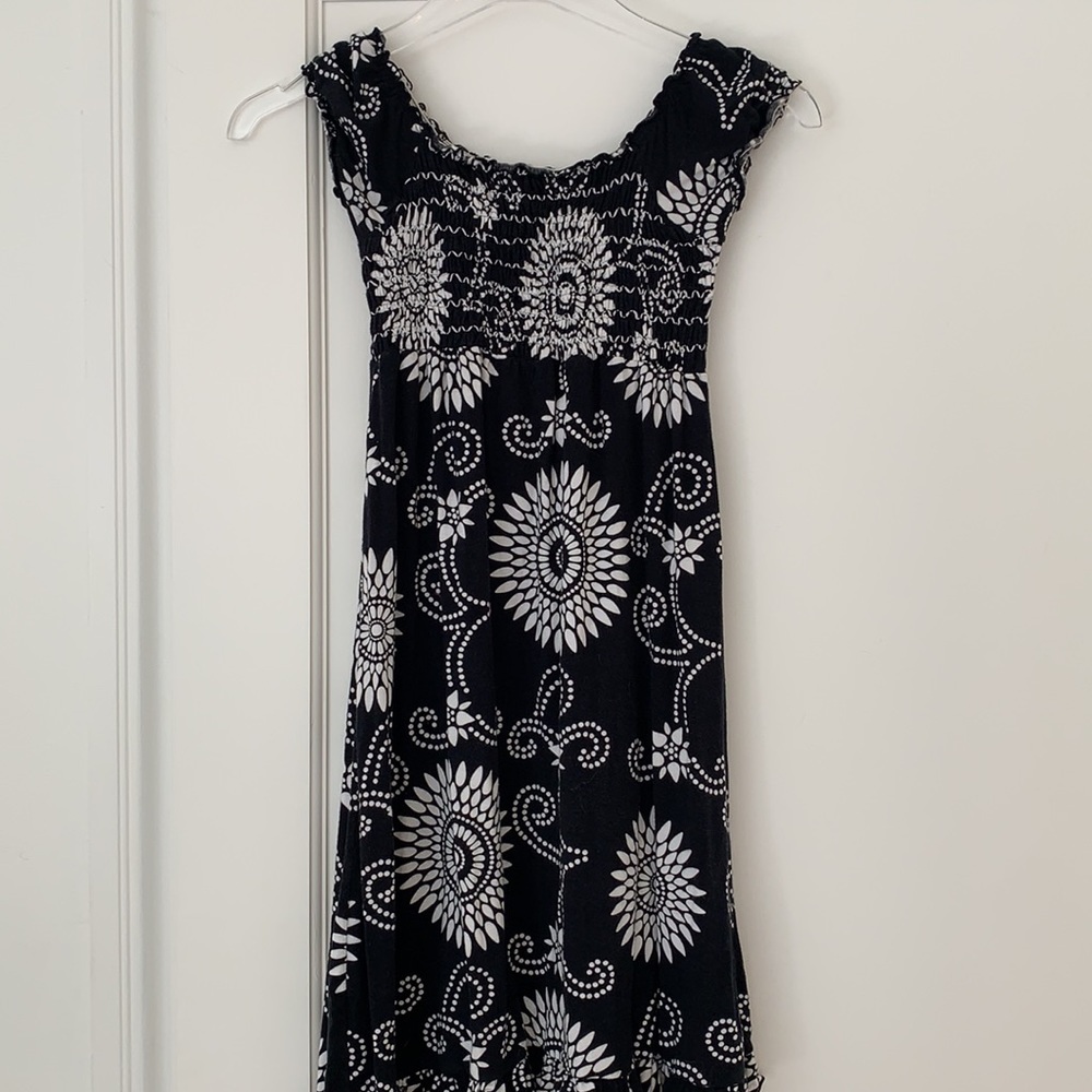 Flowers By Zoe Black and White Flowered Dress